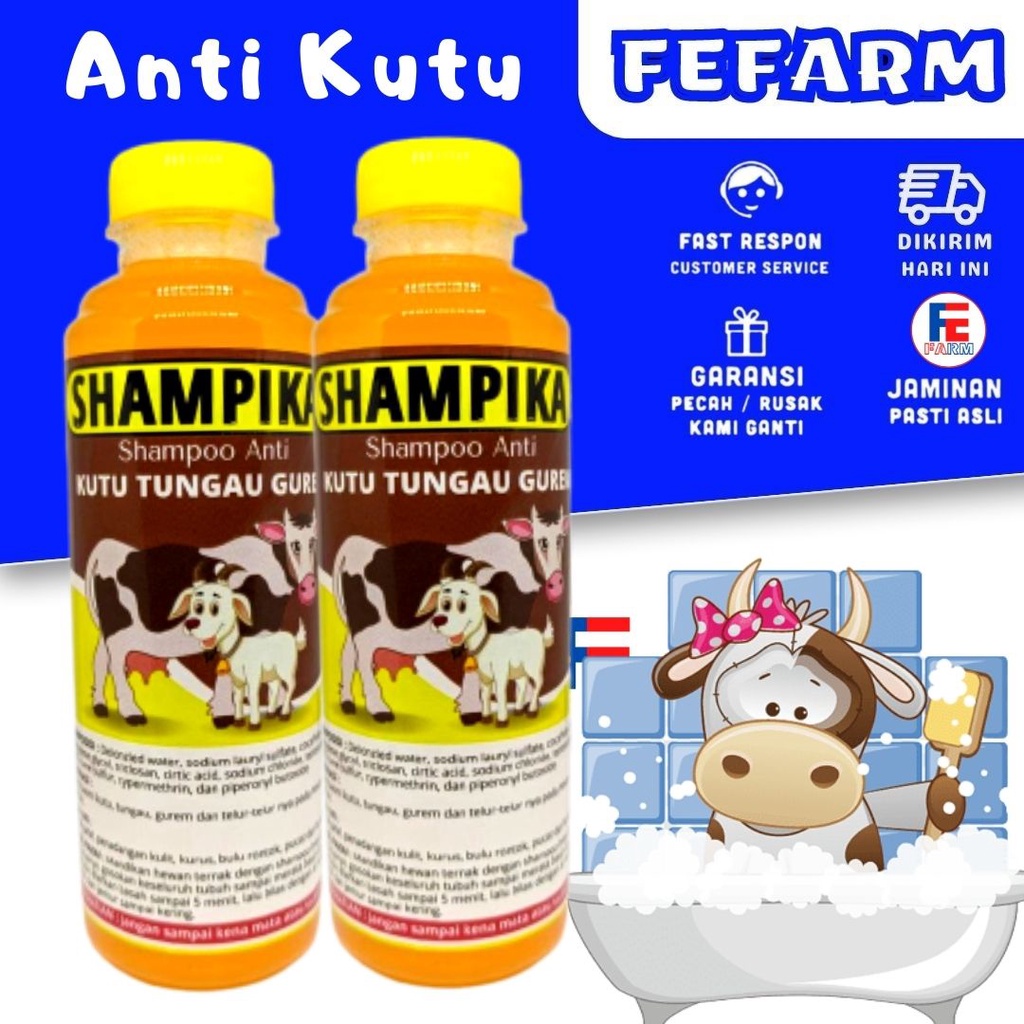 SAMPO KUDA SAPI KAMBING SHAMPIKA SHAMPO PENGHILANG KUTU PARASIT CAPLAX TUNGAU FEFARM