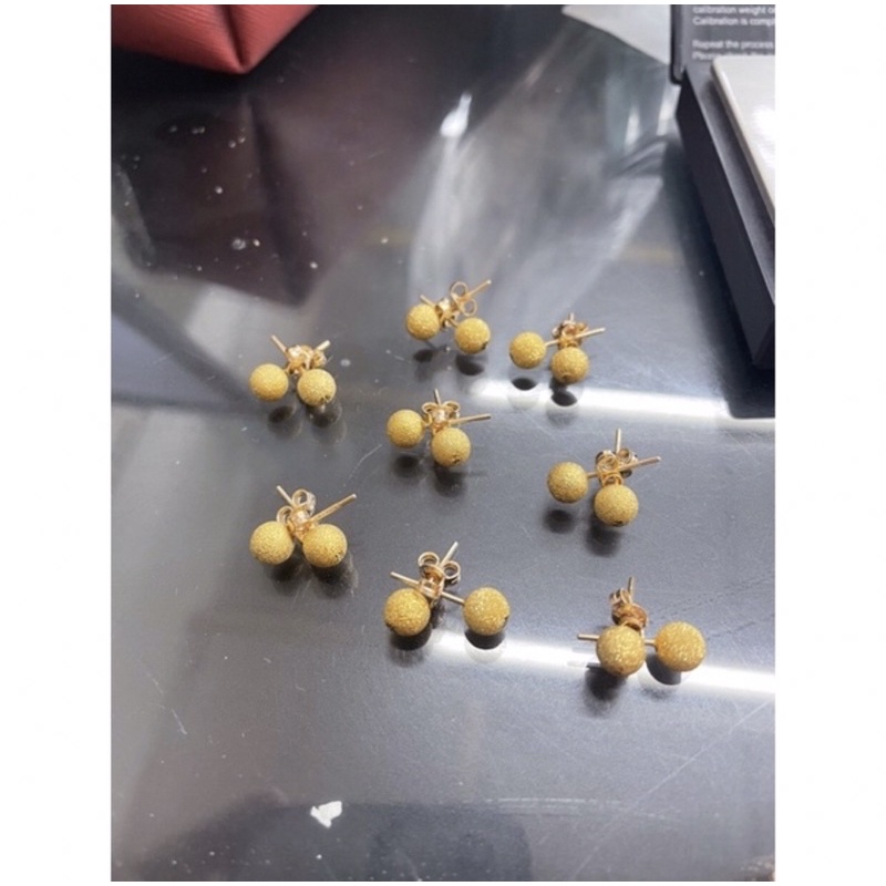 Anting tusuk emas asli wanita dewasa bola kadar 375/8k