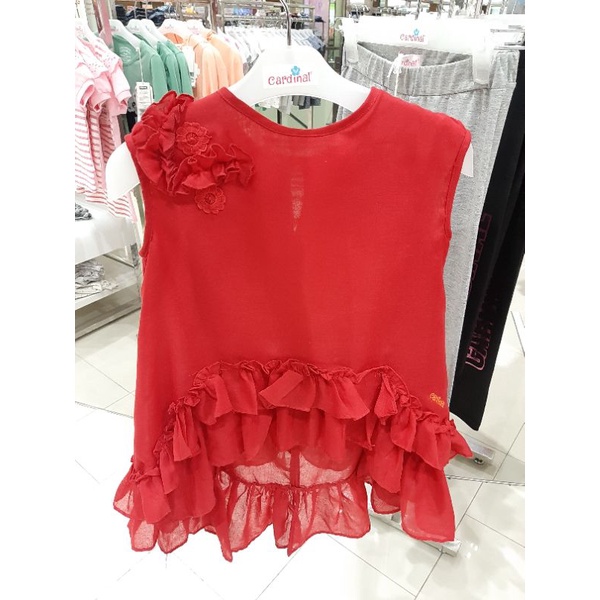 Cardinal Baju anak Perempuan Dress Merah Usia 4-14 Tahun