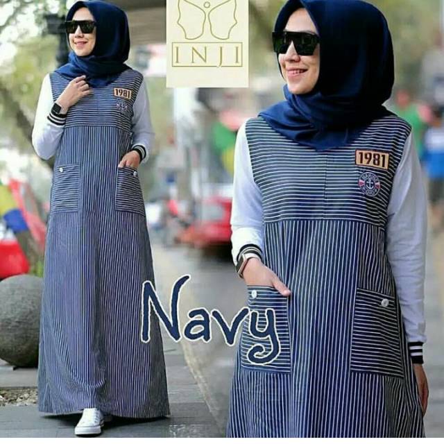 Jena maxi navy/ busana muslim terbaru / busana muslim keren / busana muslim murah