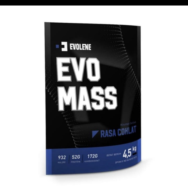 EVOLENE EVO MASS 4,5KG / 10LBS + SHAKER (SUSU SUPLEMEN GAINER PROTEIN)