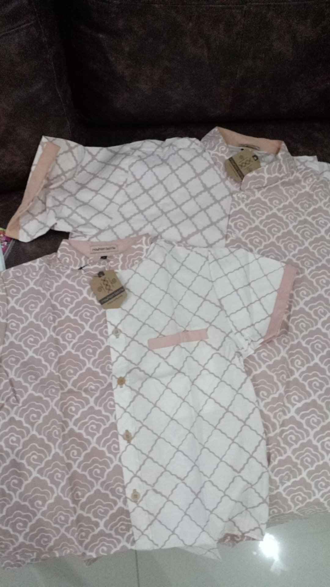 Couple Batik Ayah Dan Anak Cream By Rayhan Batik