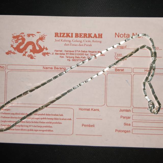 Kalung Padi Perak Asli
