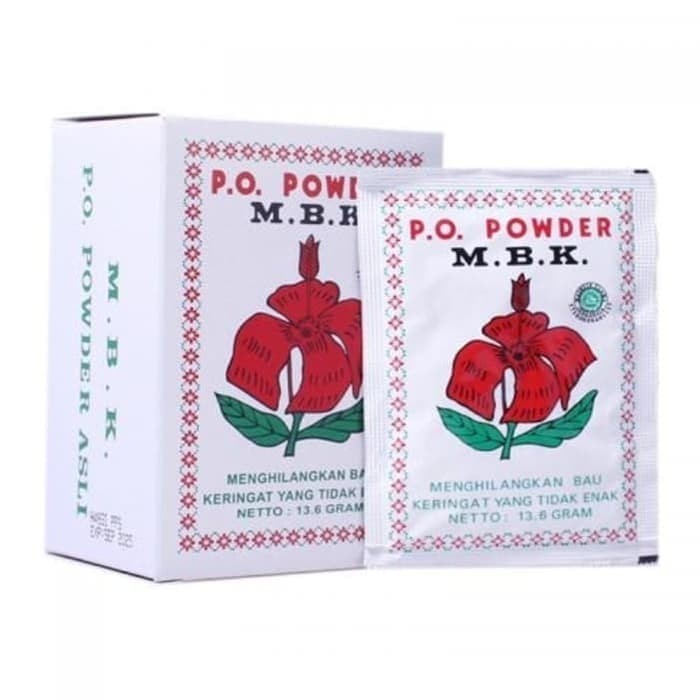 3 Sachet Bedak Anti Bau Badan MBK Powder Putih