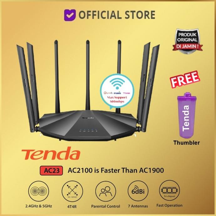 Tenda AC23 AC2100 Dual Band Gigabit WiFi Router MU-MIMO AC 23 AC 2100