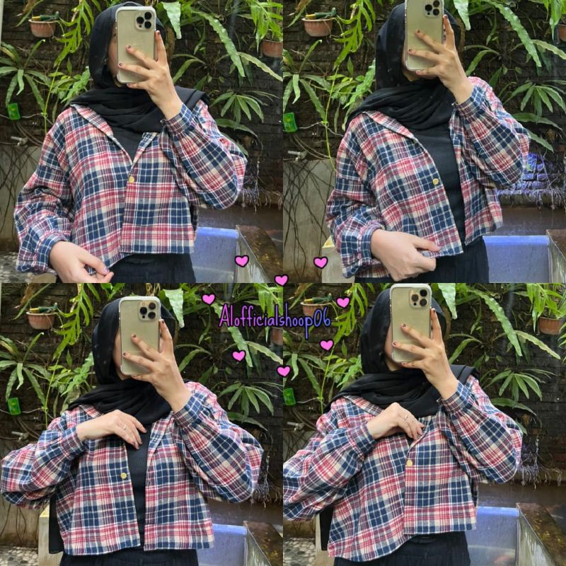 CROP TOP FLANEL / KEMEJA FLANEL WANITA / KEMEJA CROP / KEMEJA WANITA TERBARU-Al46
