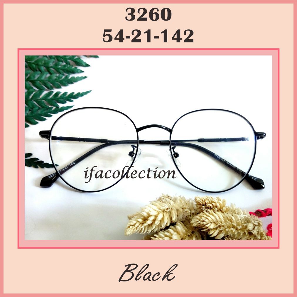 Kacamata Minus Bulat 3260 Sylish Wanita dan Pria