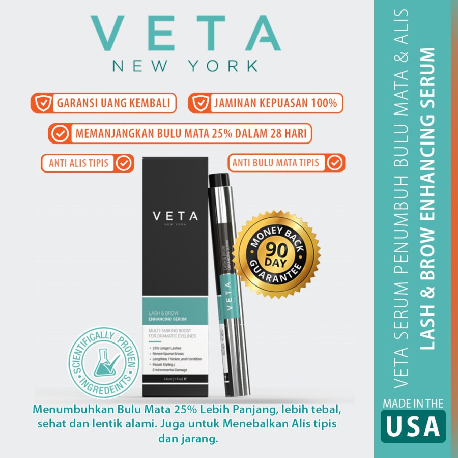 VETA NY LASH & EYEBROW Serum Bulu Mata & Alis Bergaransi MADE IN USA