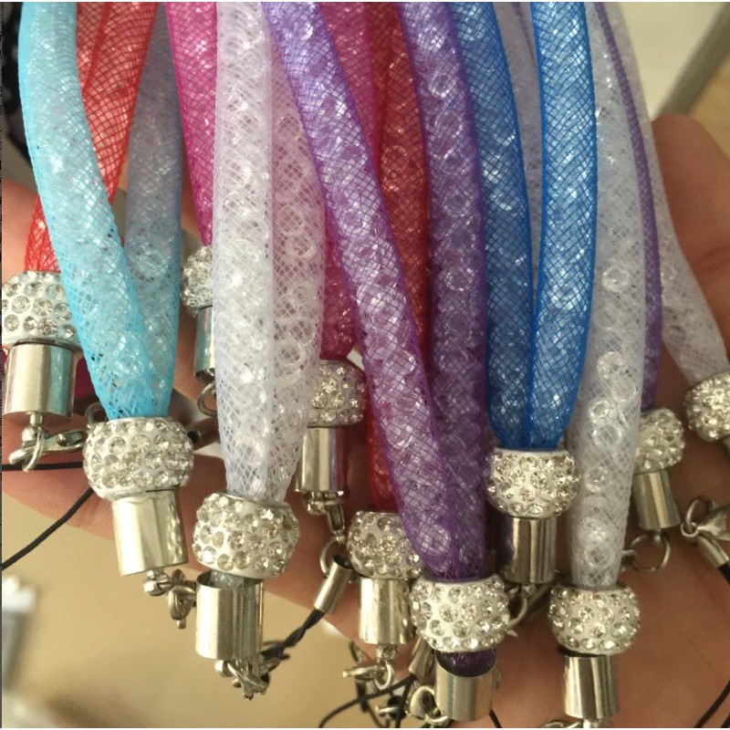 Gantungan Hp Diamond Lucu Rainbow swarovsky lanyard