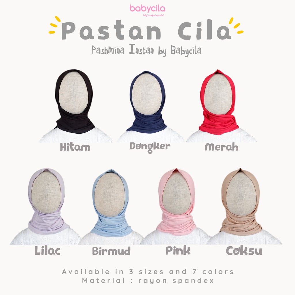 Babycila Pastan Cila Hijab Anak Spandek Rayon Premium