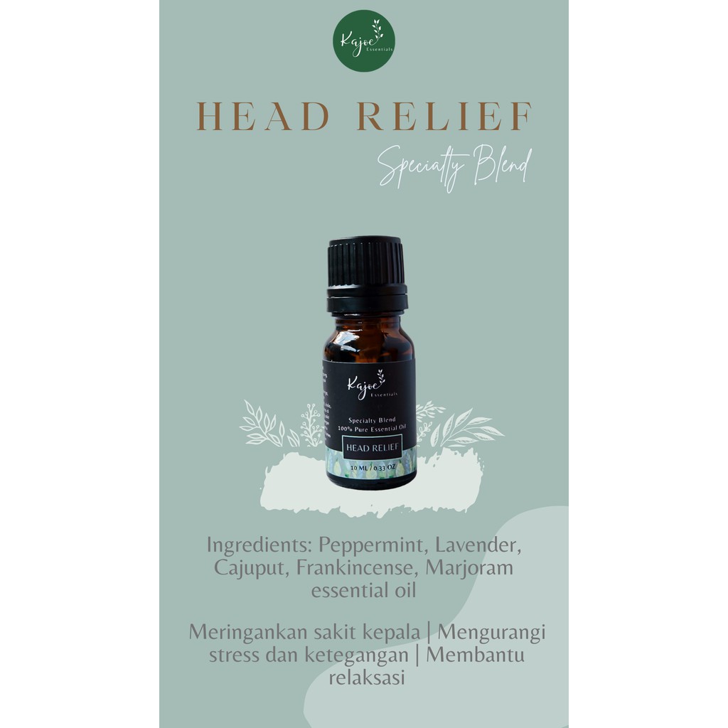 KAJOE HEAD RELIEF Essential Oil Blend Diffuser Minyak Esensial Atsiri Aromaterapi Aromatheraphy