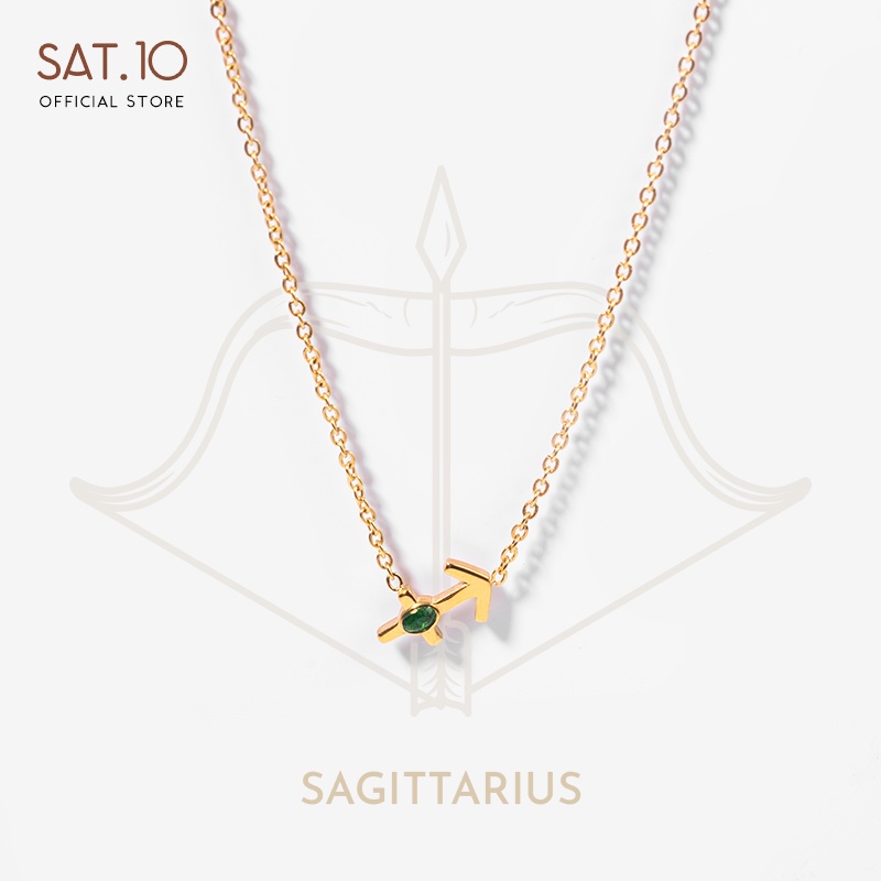 SAT.10 Kalung Rantai Titanium Wanita Zirkon Zodiak Sagitarius 45 Cm Adjustable SAT-FCA4014