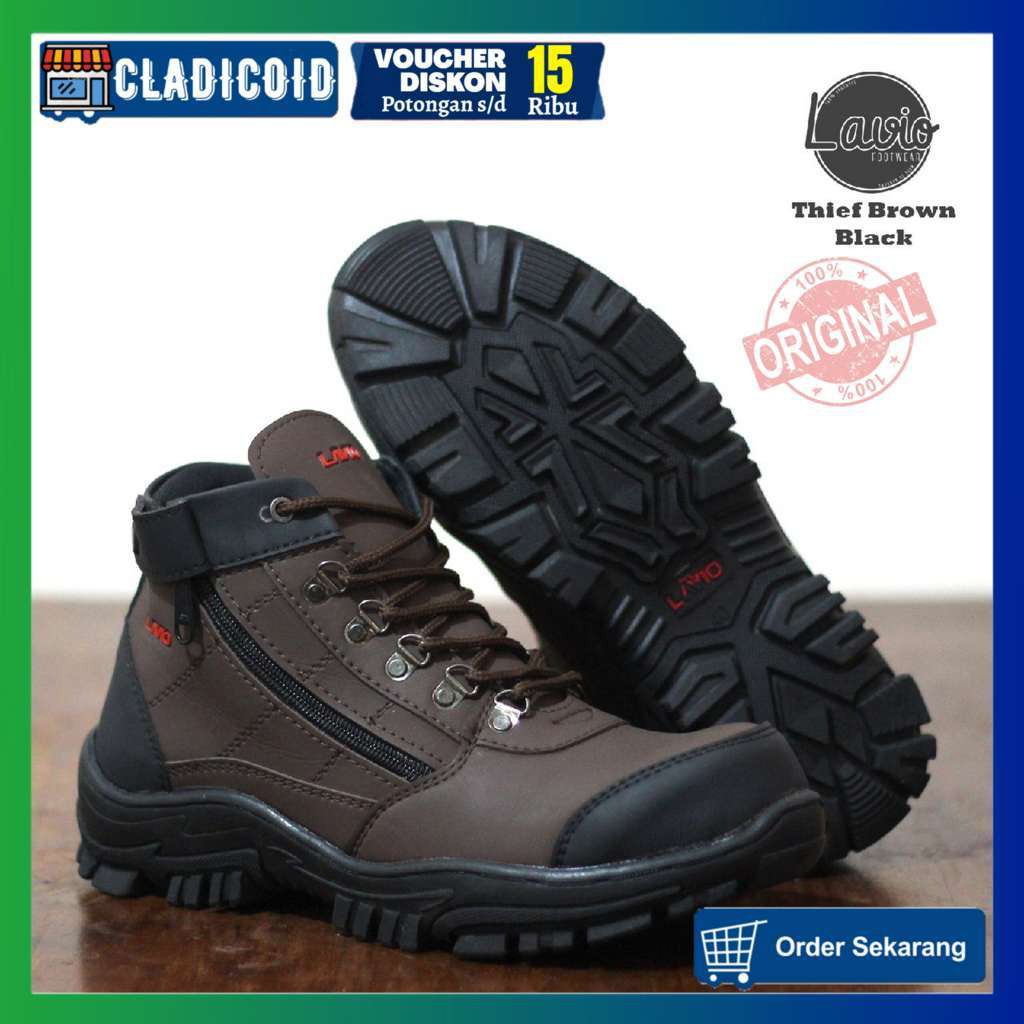 SEPATU SAFETY PRIA ORIGINAL  SEFTY BOOTS KERJA LAPANGAN PROYEK BANGUNAN OUTDOOR LAVIO THIEF