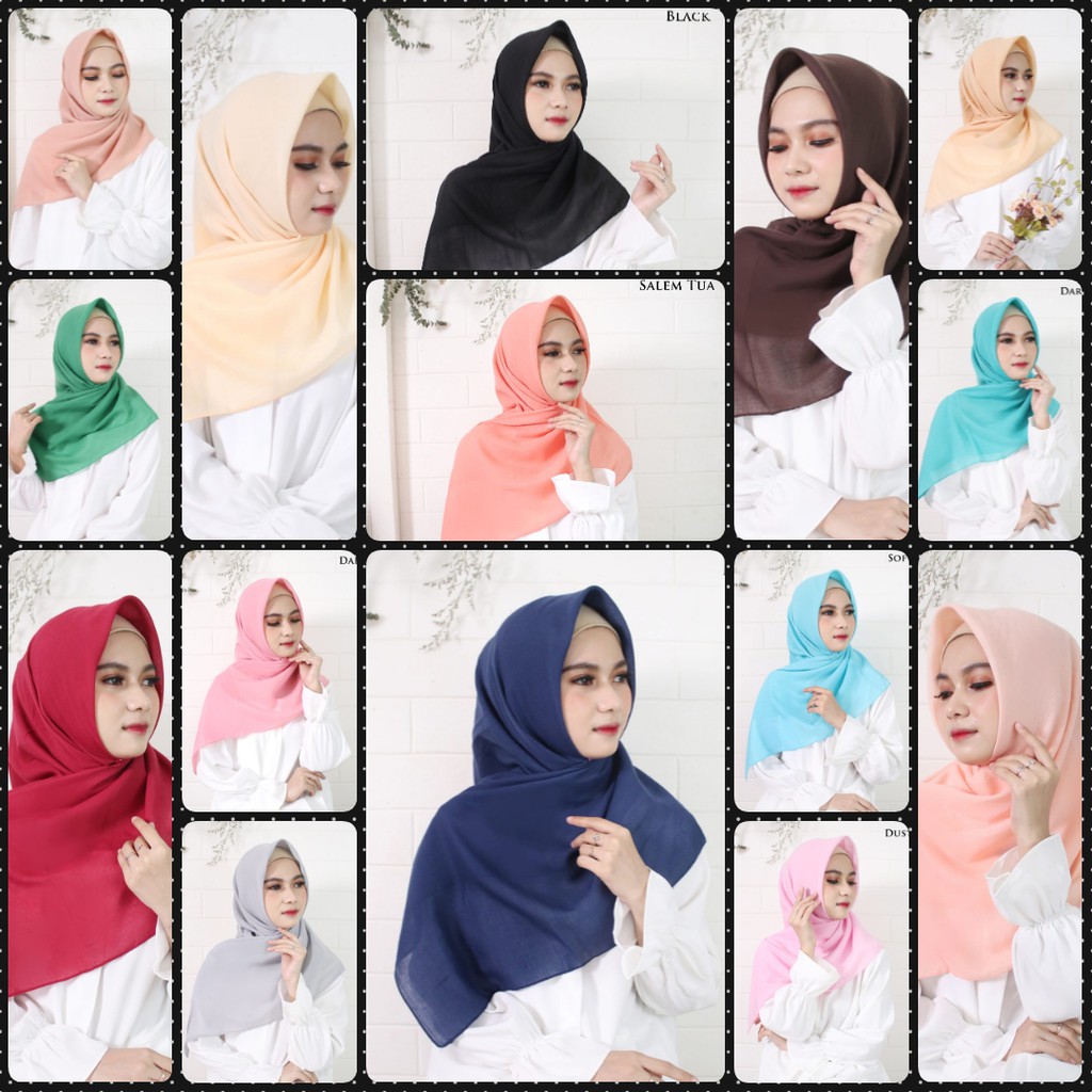 BELLA SQUARE KATUN PARIS HJ001 / HIJAB SEGI EMPAT / JILBAB SEGI EMPAT / KERUDUNG SEGI EMPAT POLOS