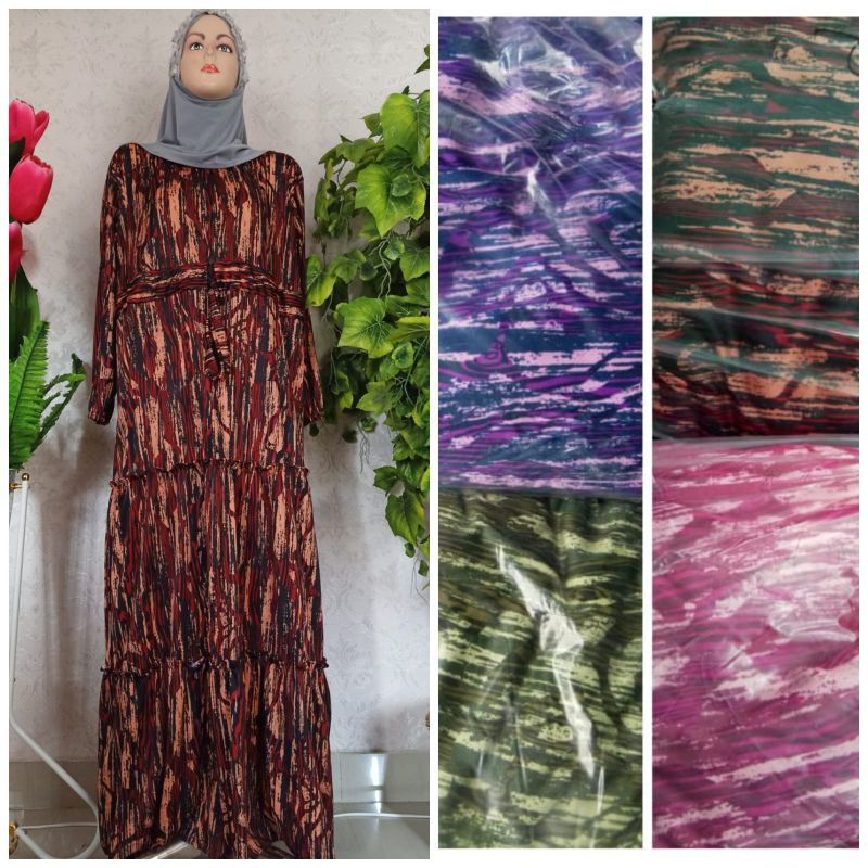 Gamis hyget rempel/gamis hyget motif bunga/gamis rempel all variasi motif