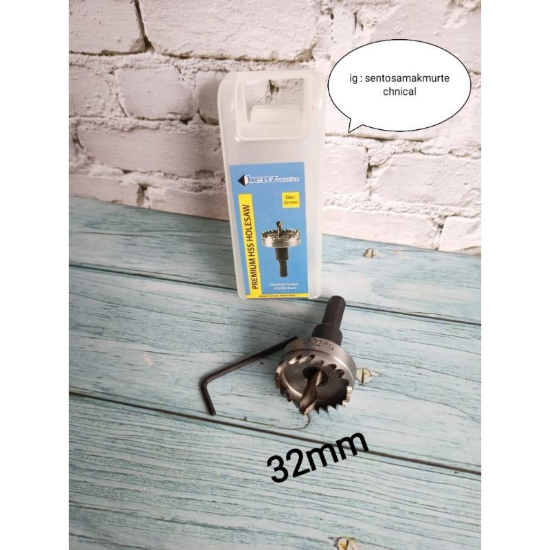 BENZ 32 MM Hole Saw Besi HSS Mata Bor Pembolong Besi 32mm