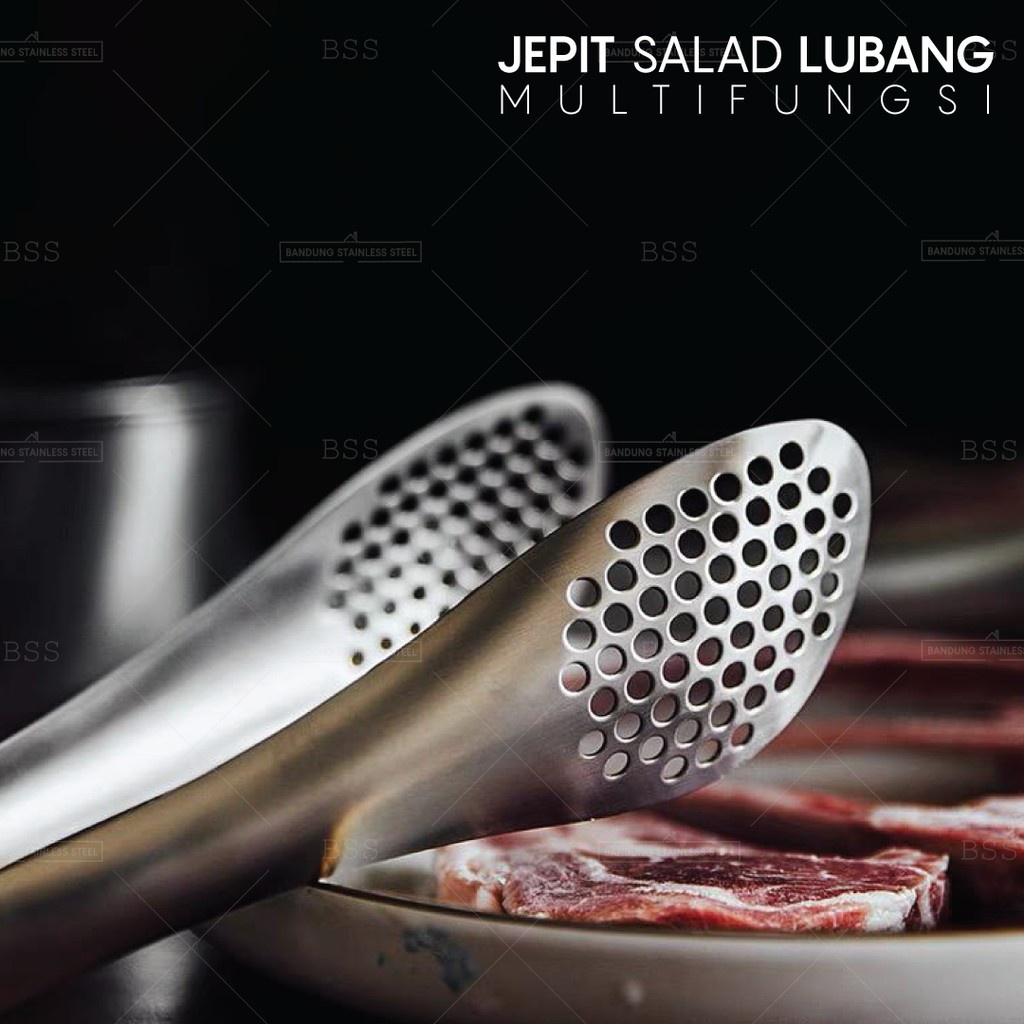 Jepitan Stainless Lubang Capit Salad Sayur Makanan Daging Tebal 9inch 12inch 14inch Multifungsi