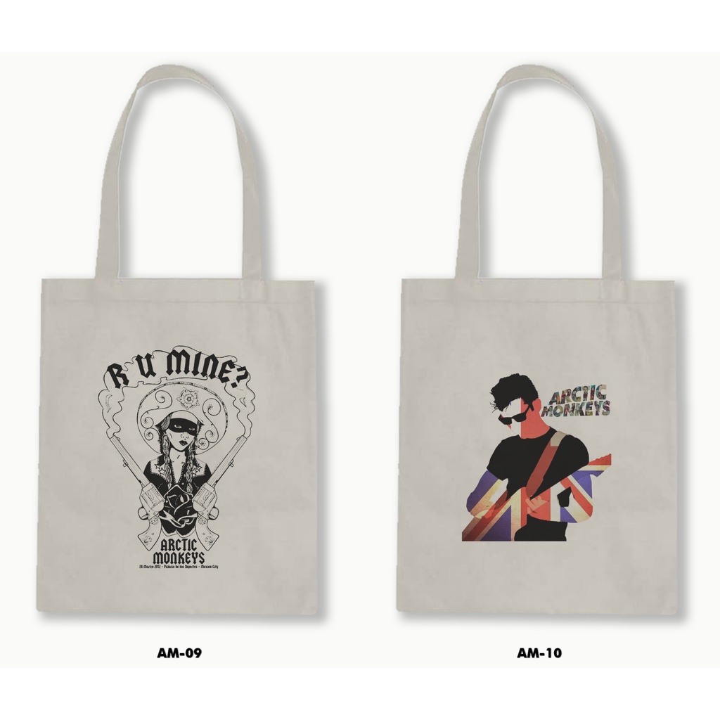 Tas Tote Bag Resleting Kanvas/Blacu  - Arctic Monkeys
