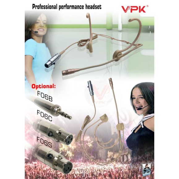 Headset lidi/mic bando/mic headset lidi 4 pin F06s for shure