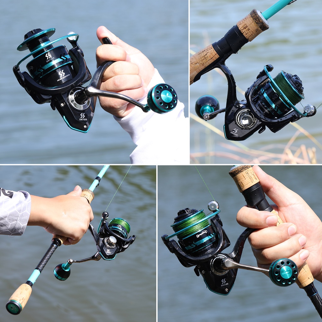 Spinning Fishing Reel Max Drag Full Metal Spool Spinning Reel 5.0: 1 4.7: 1 Rasio Gigi Kanan/Kiri Pegangan Inter-changeable Air Asin Gulungan Pancing Air Tawar Gear Tackle Luar Ruangan