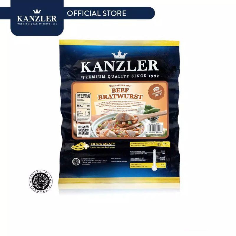 

Premium Kanzler Sosis Bratwurst 360gr - 1 Pack