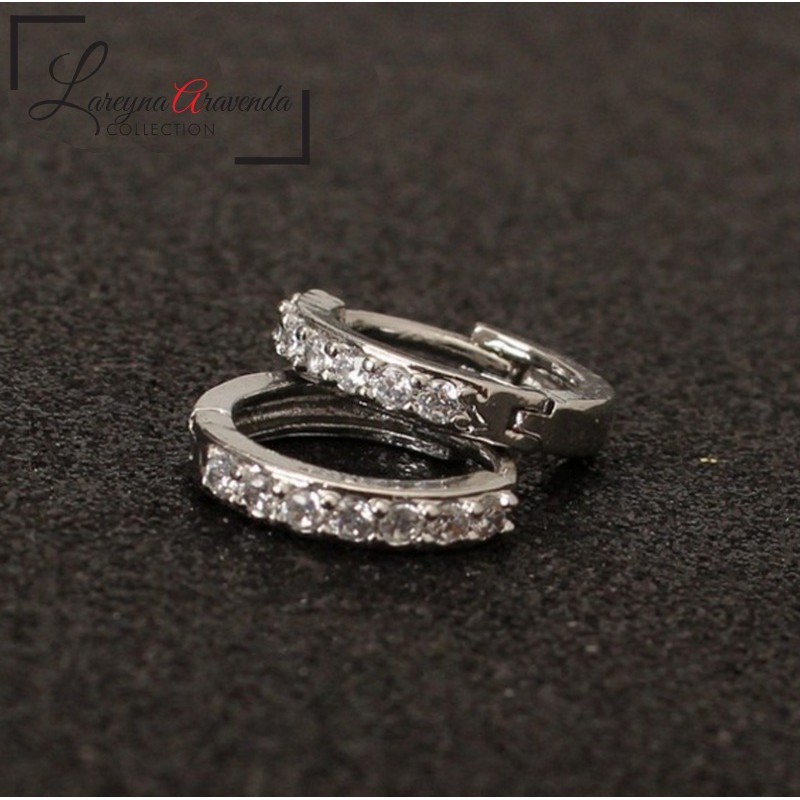Lareyna Aravenda Anting Wanita S925 Simple Kristal Crystal Klasik Retro AT051
