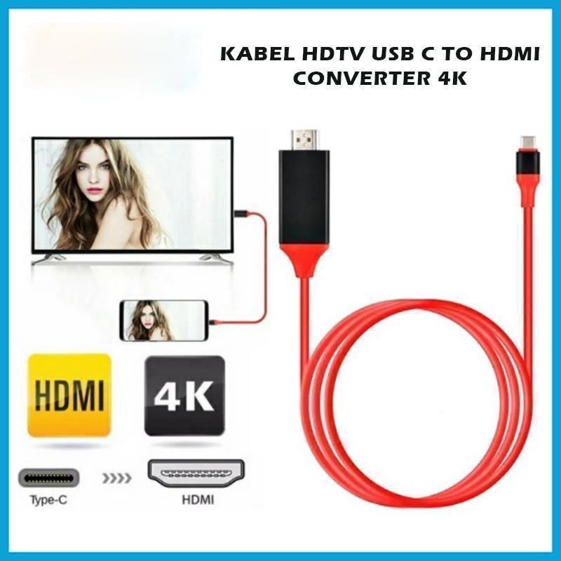 Kabel USB Type C TO HDMI / Cable Converter HDTV Video Cable 4K Mirroring TV 2 Meter FOR GALAXY S8