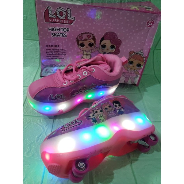 Sepatu roda 4 lampu anak / sepatu roda led lampu / sepatu anak roda