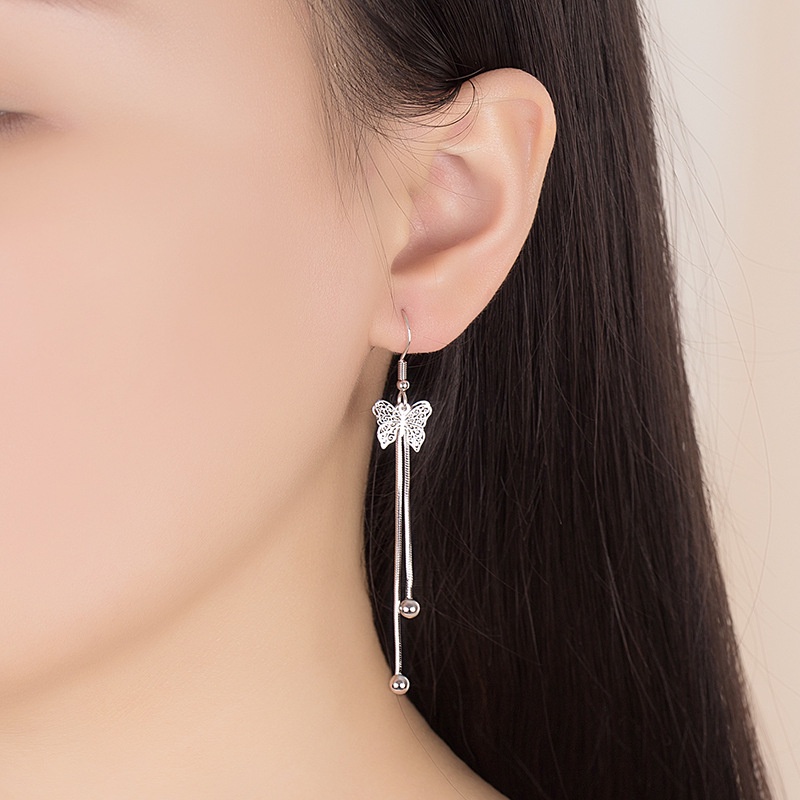 Anting Perak 925 Wanita Kupu-kupu Anting-Anting Perhiasan Fashion