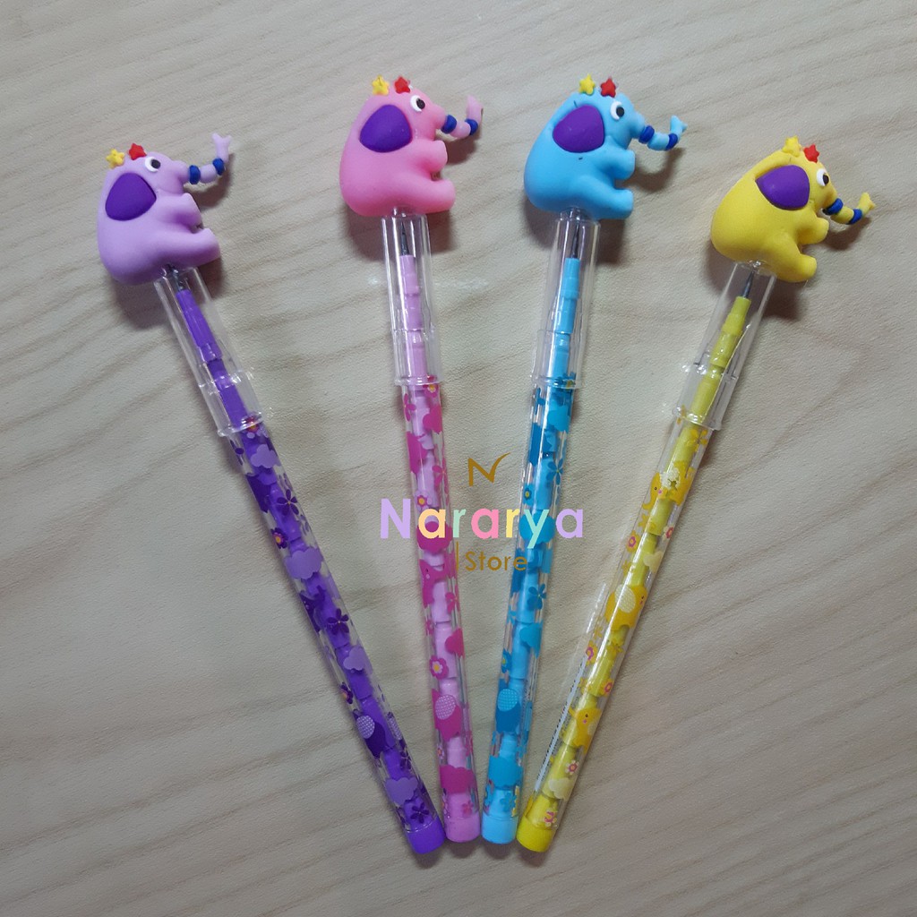 

2x Pensil Susun Gajah / Pensil Karakter / Pensil Lucu / Alat Tulis Sekolah