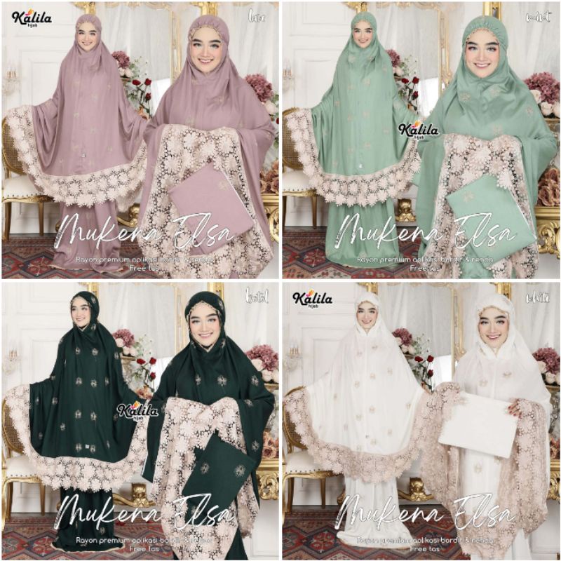 Mukena Murah  Telekung Ori Bordir  Mukena Elsa Ori Kalila MUKENA SITI KHADIJAH DEWASA MUKENA KHADIJA