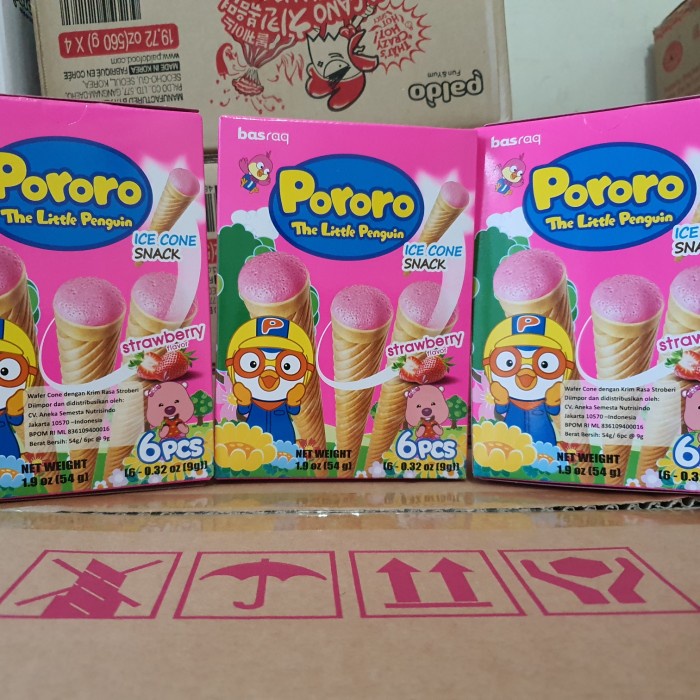 

Wafer-Biskuit- Pororo Ice Cone Snack Strawberry -Biskuit-Wafer.