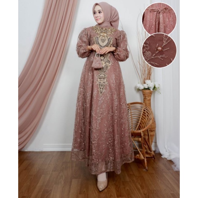 Gamis Najwa Bordir Free Masker Original Butik