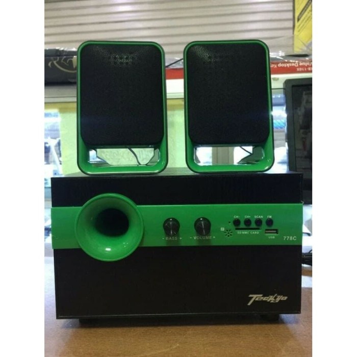 Speaker Teckyo GMC Salon Aktif Speker Bluetooth USB Radio - Hijau