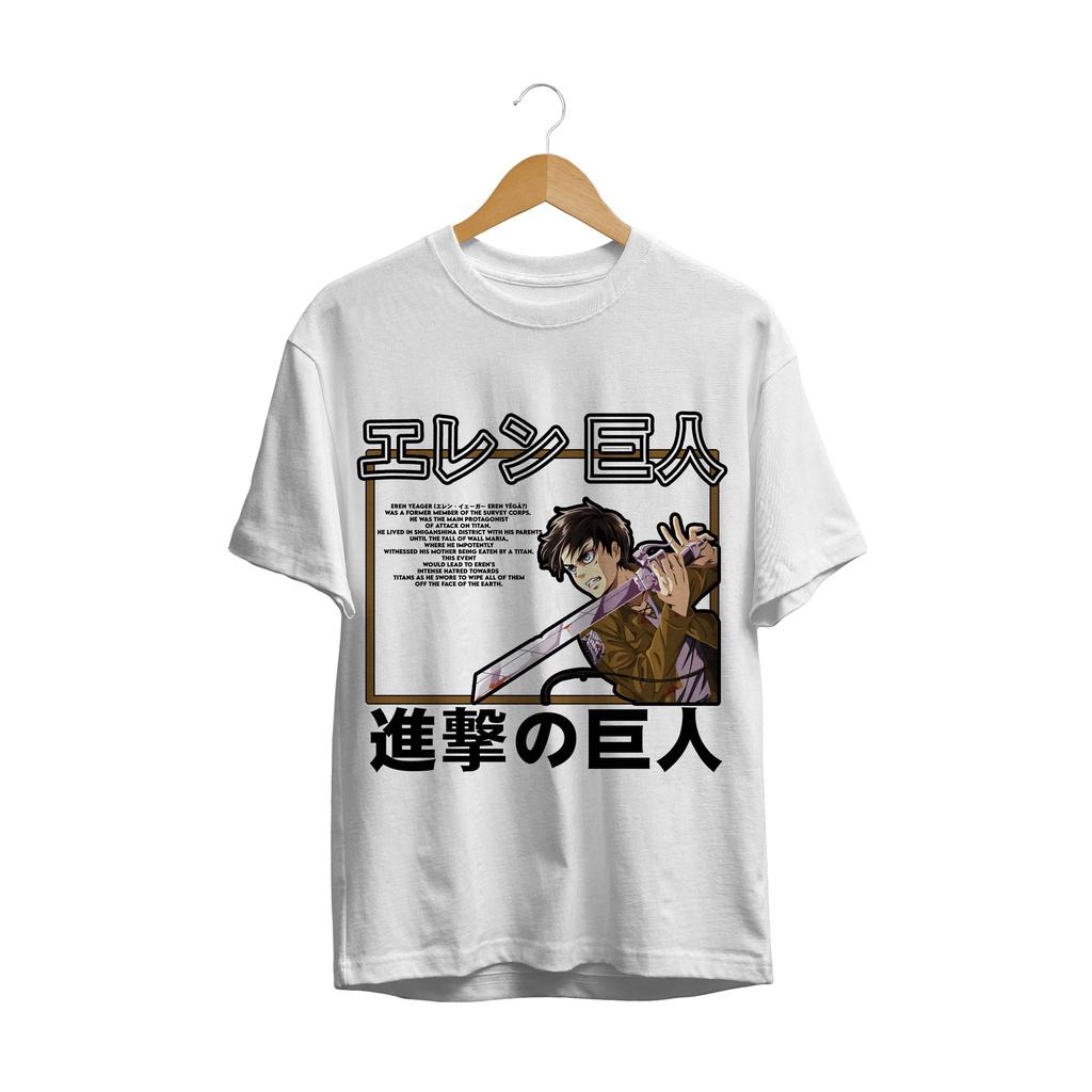 BAJU T-SHIRT KAOS EREN SWORD  ATTACK ON TITAN SNK LEGION MANGA JAPAN PREMIUM