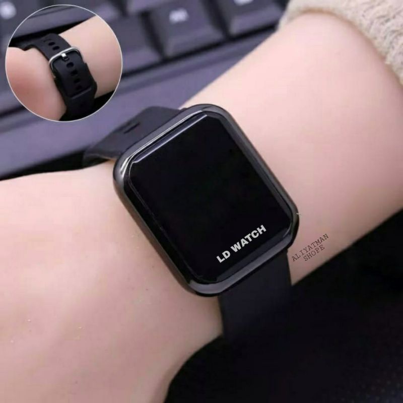 Srap Silikon Jam Tangan Wanita led watch Case Glossy Import_Jam Tangan Wanita Digital Tahan Air Model Persegi led Watch Digital