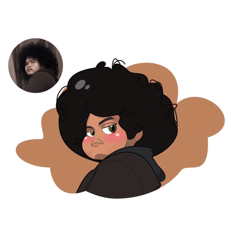 Desain ilustrasi gambar wajah kartun chibi (softfile) 20 x 20 cm