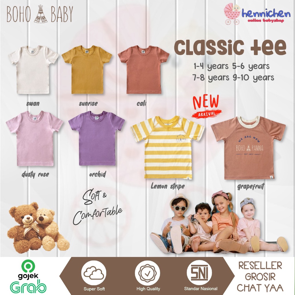 BOHOPANNA BOHO BABY BOHOBABY CLASSIC TEE / TEE WE ARE NOW BOHO PANNA BAJU KAOS ANAK UNISEX 1-10 TAHUN