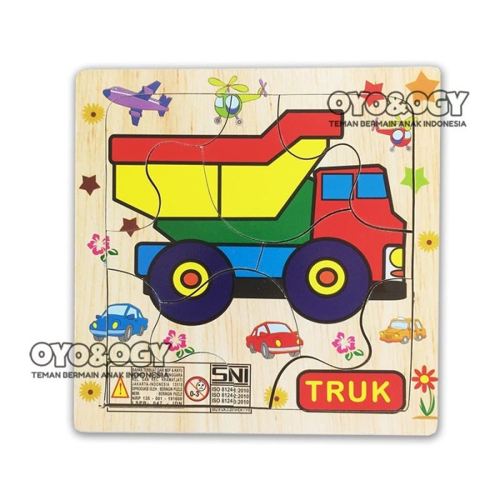 ccp9vv Mainan Edukasi Edukatif Anak Puzzle Papan Kayu Truck Truk Mobil E20Voh