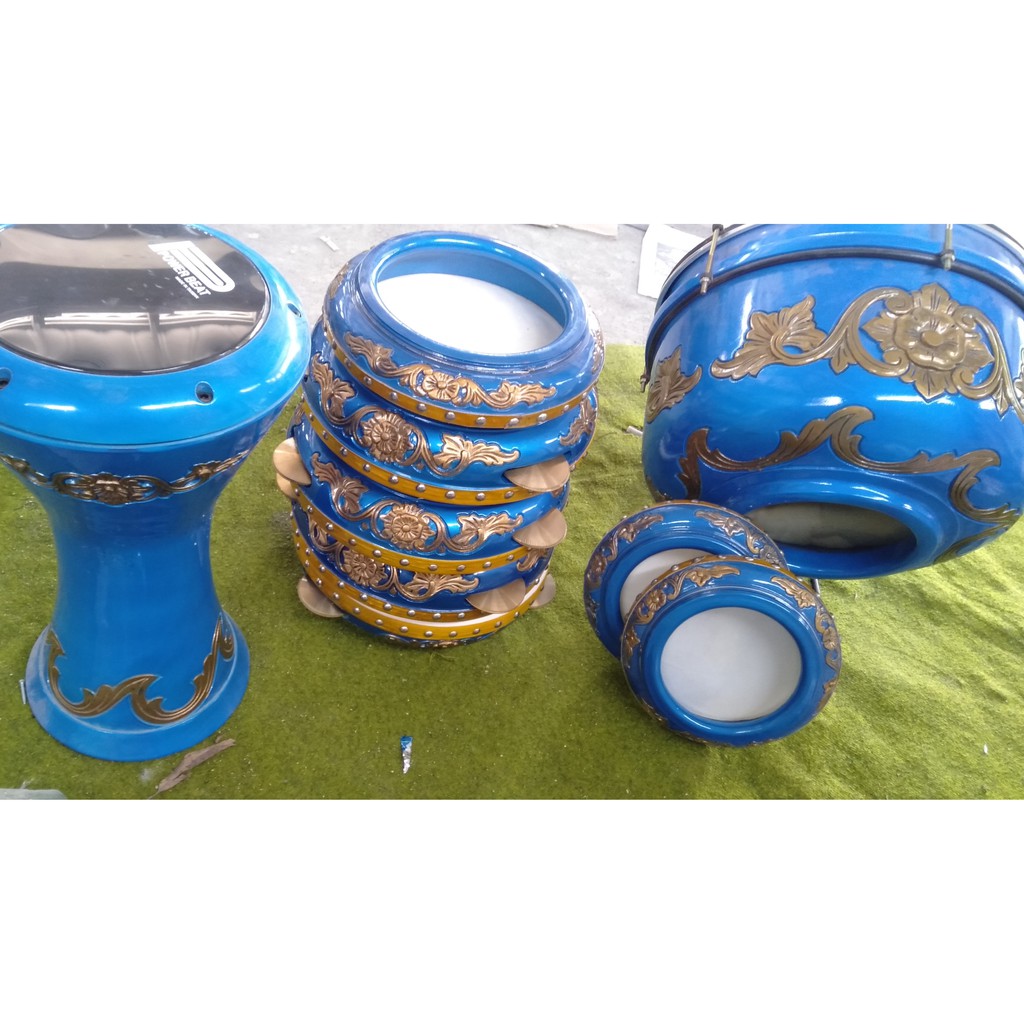 Hadroh Rebana Jepara Warna Biru Ukir Emas