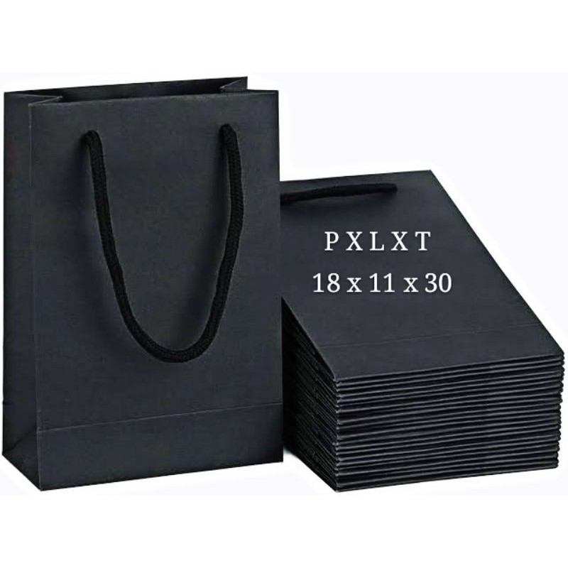 

BEST DEAL PREMIUM MEDIUM PAPERBAG SUPER BLACK 18 X 11 X 30 cm