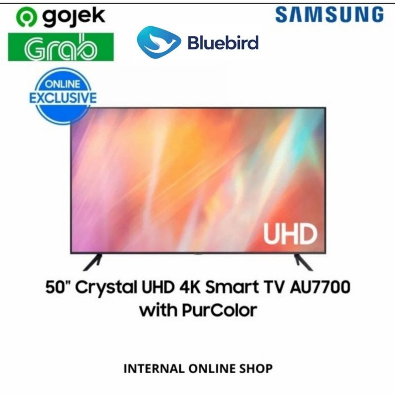 Samsung 50&quot; Crystal UHD 4K Smart TV AU7700 Garansi Resmi