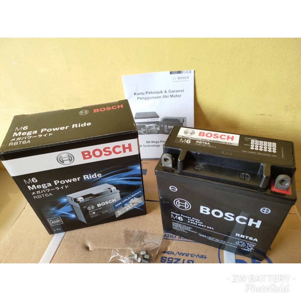 AKI MOTOR SUPRA X 100CC, ASTREA GRAND, LEGENDA, FIT X RBT6A BOSCH AGM MF