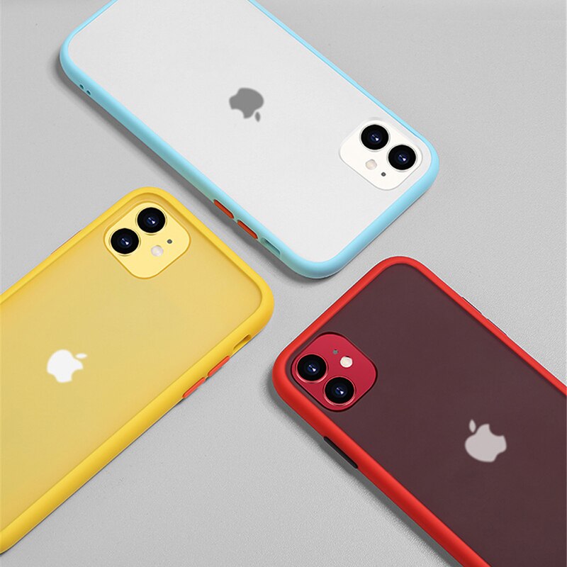 Soft Case Bumper Matte Bahan Silikon Tpu Bening Untuk Iphone 12 12pro 12promax 12mini 11 Pro Max 7 Plus 8 6 Plus Se2 2020