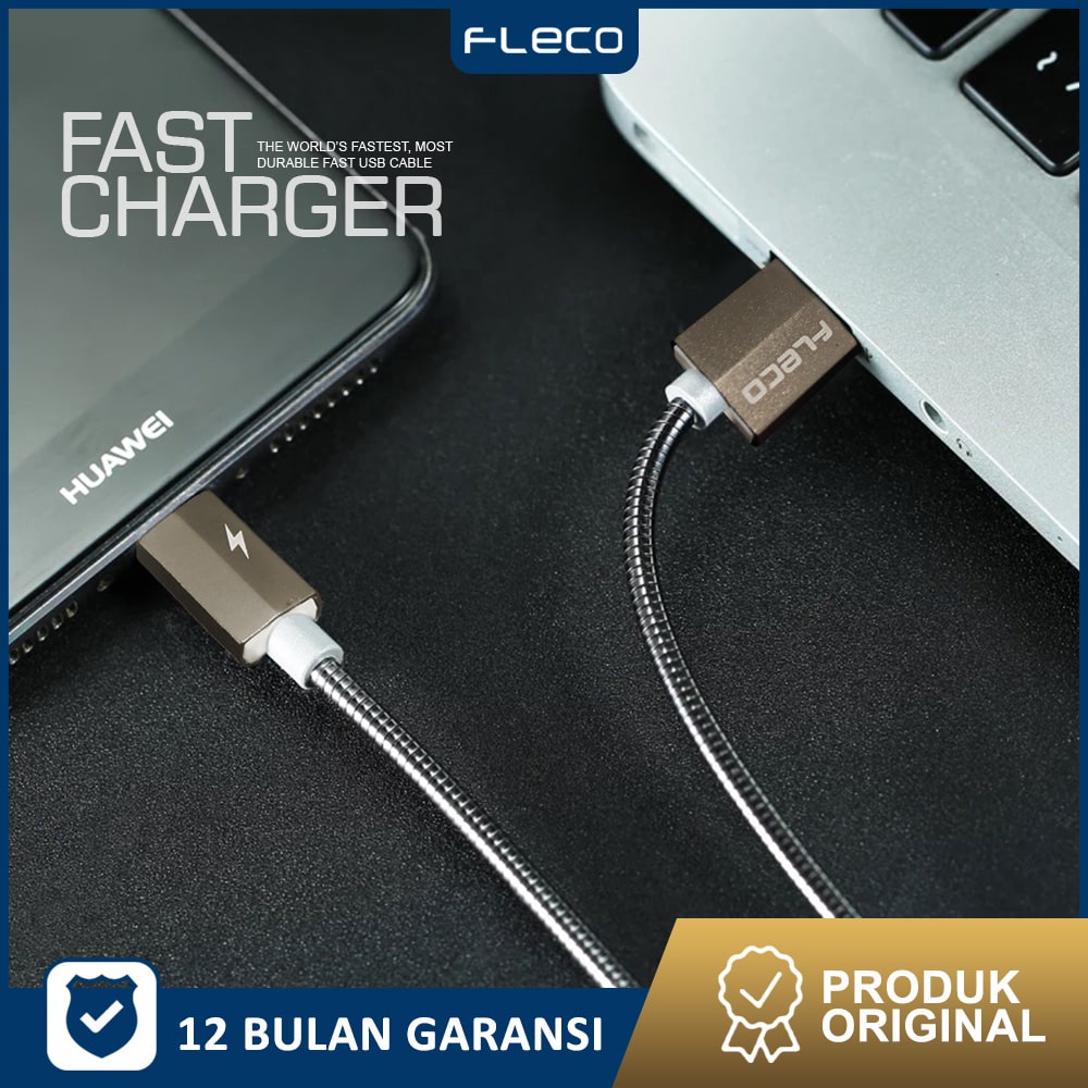 Kabel Data Fast Charging Aluminium Iphone Type C Metal Cable Fast Charger F-230 FLECO