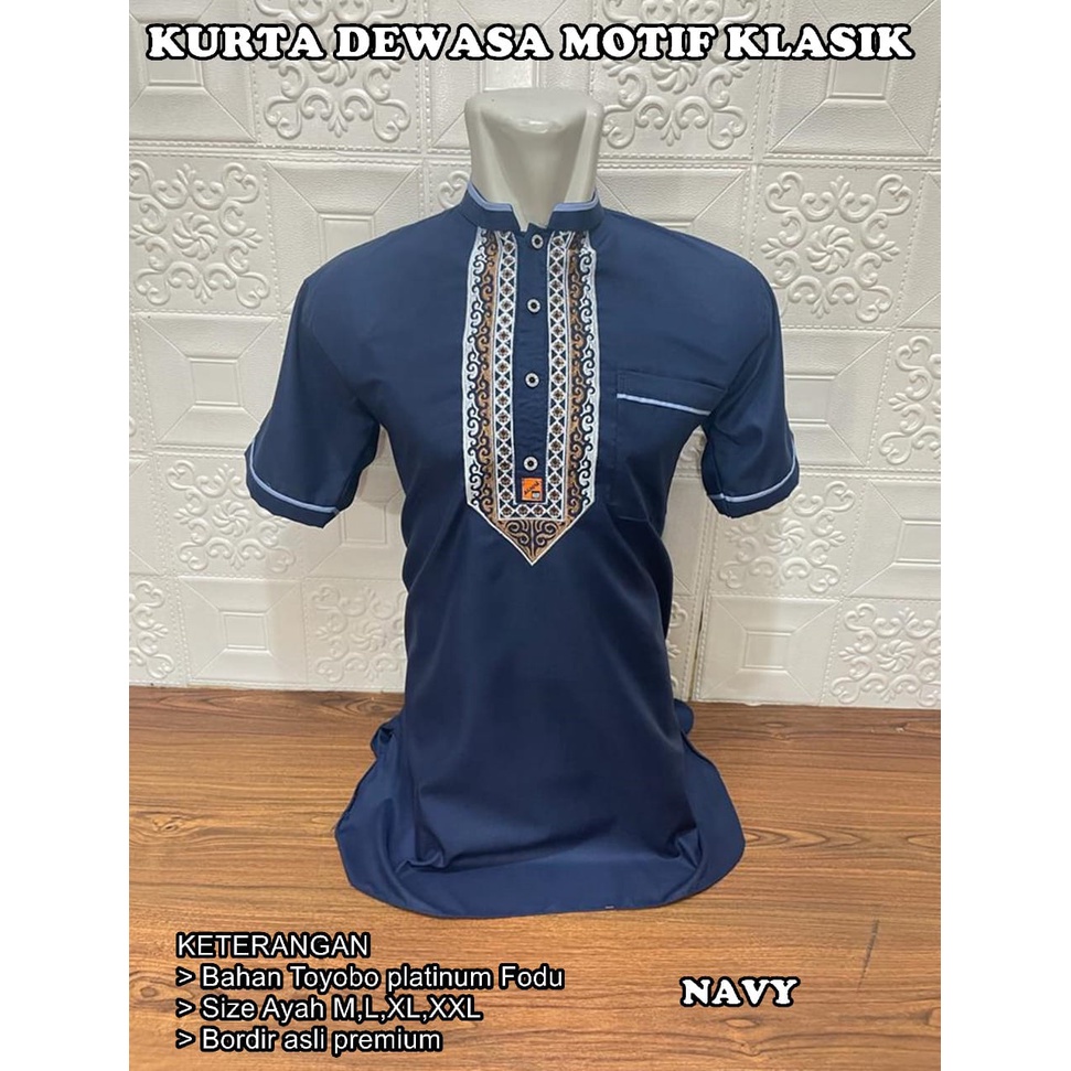 Kurta Dewasa Bahan Toyobo Bordir Premium