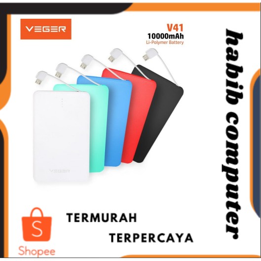 Power Bank VEGER 10000 Mah - PB VEGER - CASAN VEGER CAS VEGER 10000MAH/powerbank murah