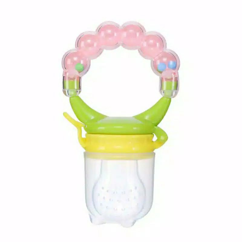 {SAP•HOME} Empeng Buah kerincingan mainan / Pacifier Fruit Sayur Bayi Gigit Makan Teether-Pink+