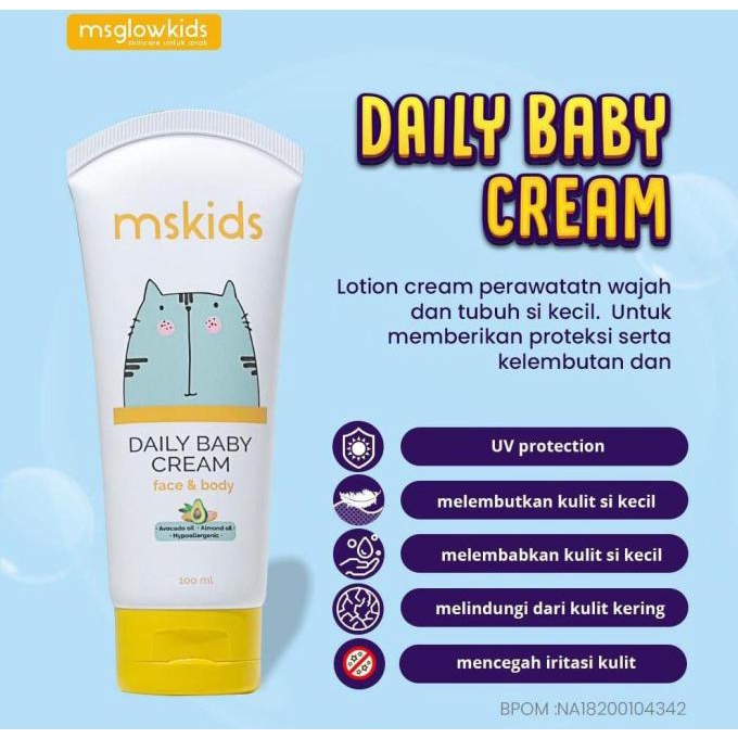 Produk Unggulan Ms Glow Kids Mskids Daily Baby Ms Kids Daily Cream Lotion Bayi Msglow Terbatas