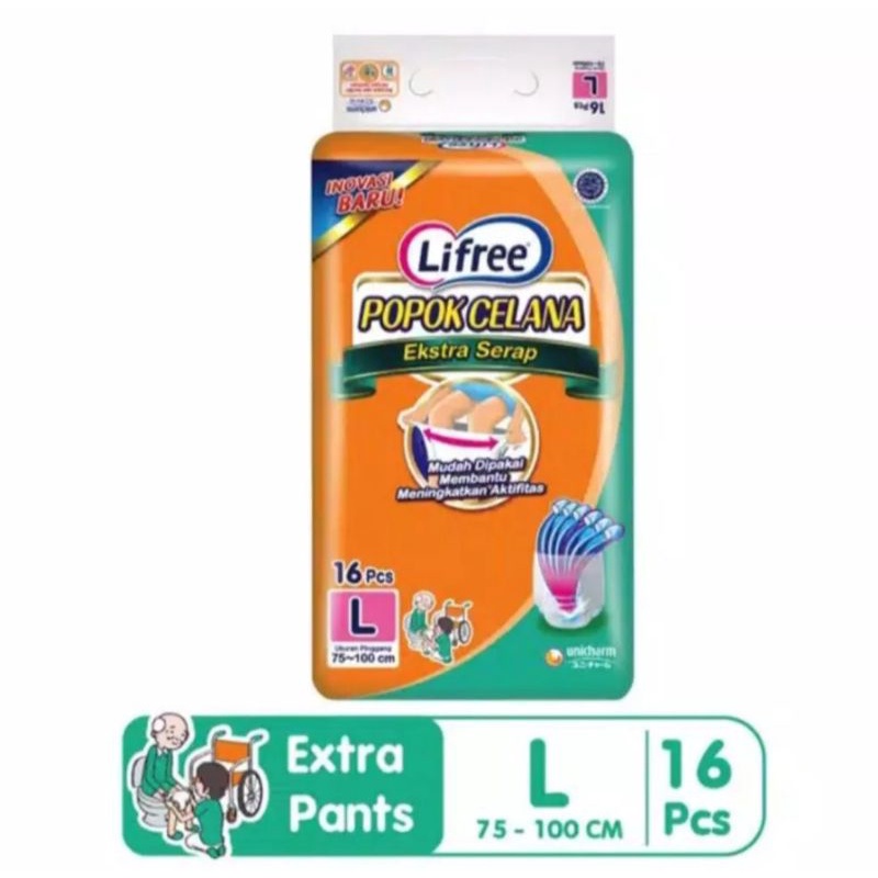 Lifree pants EXTRA Serap-Popok celana Dewasa L16-Lifree Hijau EXTRA Serap